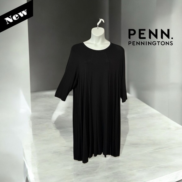 NWOT, Penningtons, Elegant Black Plus Size Dress, 2X - Picture 3 of 10